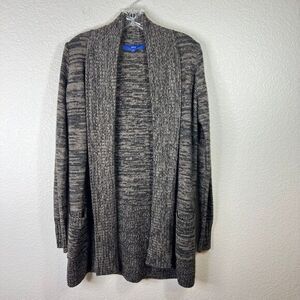 APT.9 Marled Gray Open Front Cardigan Sweater Long Sleeve Cozy Knit‎ Size S